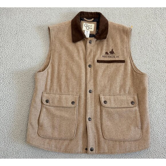 Cripple Creek Vest Wool Western Cowboy Embroider California Ranch - Picture 1 of 9